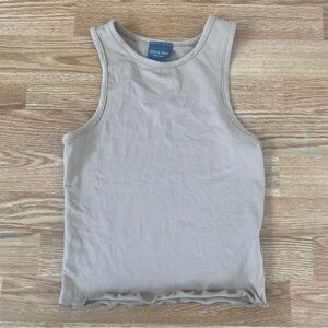Olivia Rae Tan Tank Top with Classic Crew Neck and Soft Fabric